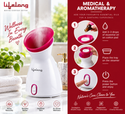 Lifelong Facial Steamer – 3-in-1 Nano Ionic Steam Facial Vaporizer with Adjustable Steam Control, 100ml Water Tank & Aromatherapy Tray