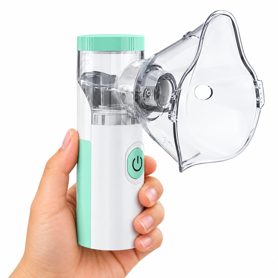 Portable Mesh Nebulizer Machine – USB Type-C Rechargeable, Ultra-Quiet ≤50dB, Compact & Lightweight with Adult & Child Masks