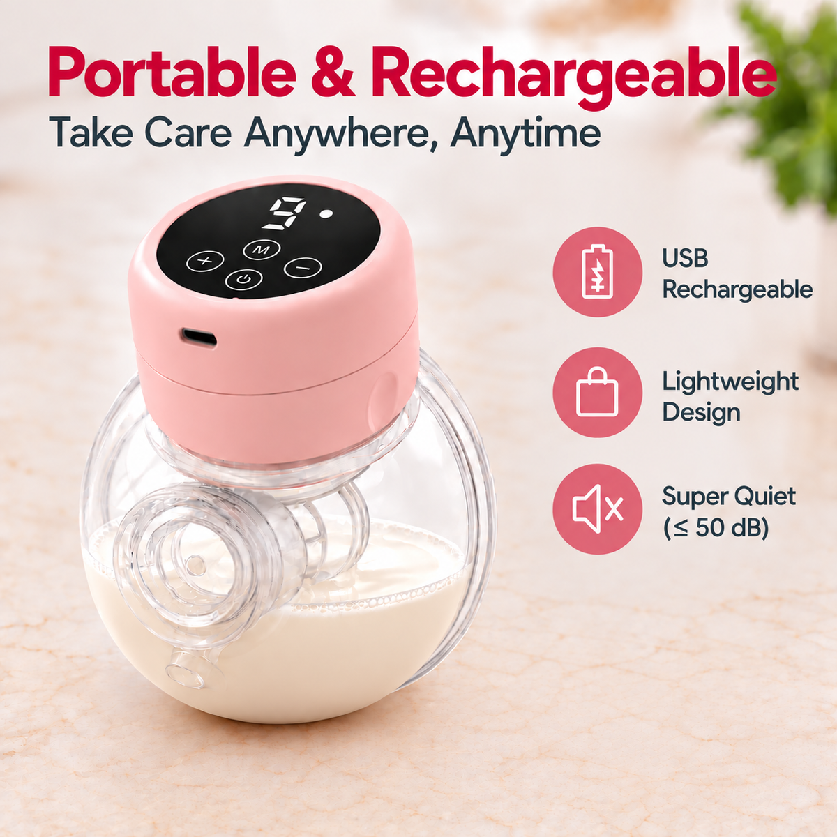 Wearable Automatic Electric Breast milk Pump for feeding Mothers