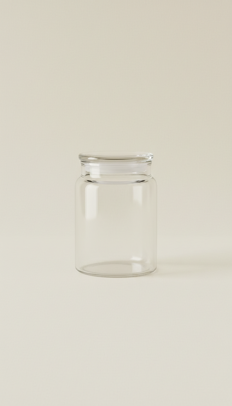 Minimalist Glass Storage Jar with Bamboo Lid